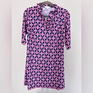 Simply Southern Navy and Pink Floral Mini Dress